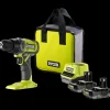 Ryobi bore-/skruemaskine m/2x2.0Ah batterier, lader, dobbeltbit og taske* Bore- Og Skruemaskiner