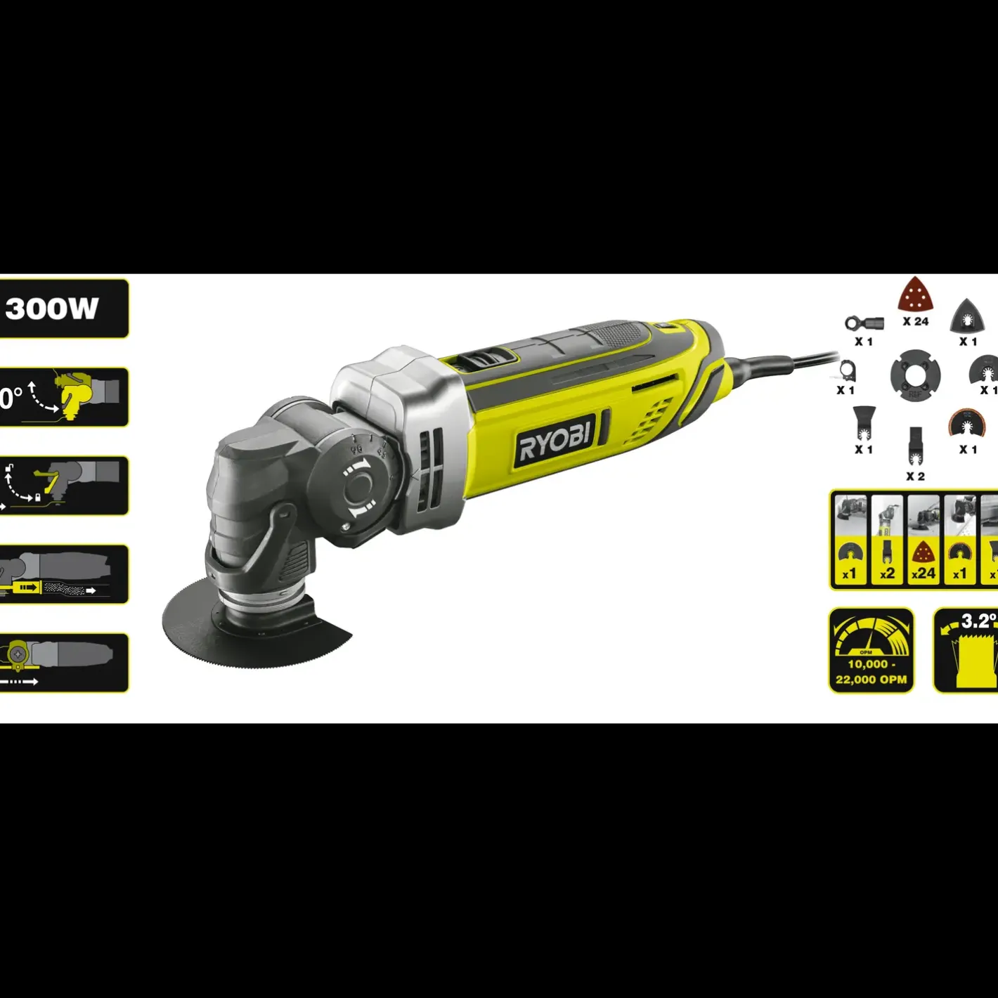 Ryobi RMT300-SA multicutter 300W m/taske* Multicuttere