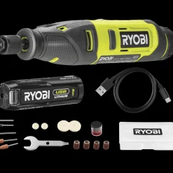 Ryobi RRT4-120GA15 4V USB multiværktøj, med 15 tilbehørsdele* Multicuttere