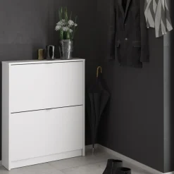 Tvilum Shoes skoskab m/2 klaplåger hvid* Garderobe|Tilbehør Til Kontor Og Værksted