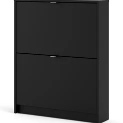 Tvilum Shoes skoskab m/2 klaplåger mat sort* Garderobe|Tilbehør Til Kontor Og Værksted