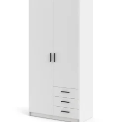 Tvilum Sprint garderobeskab m/2 låger og 3 skuffer hvid* Garderobe|Tilbehør Til Kontor Og Værksted