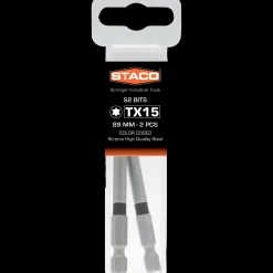 Staco bit TX15 1/4"x89 mm sort 2 stk.* Bor- Og Borsæt