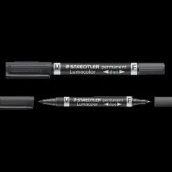 Staedtler permanent marker sort duo fin/mellem* Kontorartikler|Tilbehør Til Kontor Og Værksted