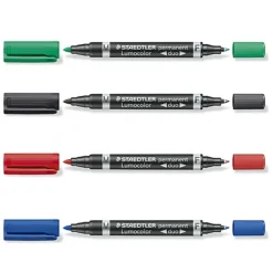 Staedtler permanent marker sort duo fin/mellem* Kontorartikler|Tilbehør Til Kontor Og Værksted