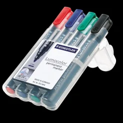 Staedtler PERMANENT MARKER 352 WP4  RØD/BLÅ/GRØN/SORT* Kontorartikler|Tilbehør Til Kontor Og Værksted