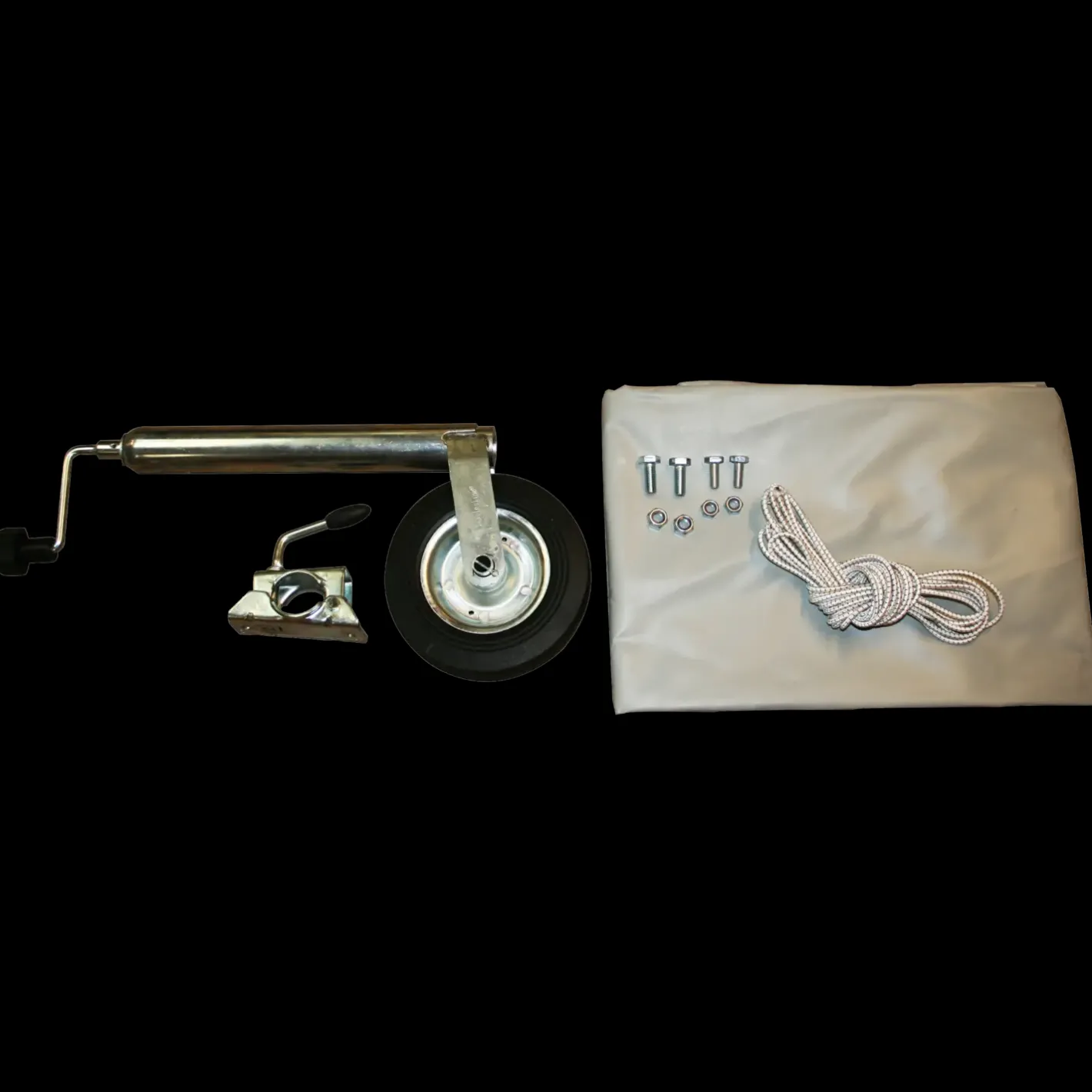Variant flad presenning 260x150 cm og næsehjul u. bremser til boogie trailer* Trailere