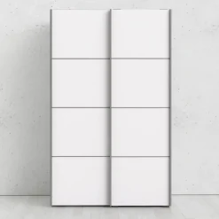 Tvilum Verona skydedørsskab 2 låger 122x201 cm hvid* Garderobe|Tilbehør Til Kontor Og Værksted