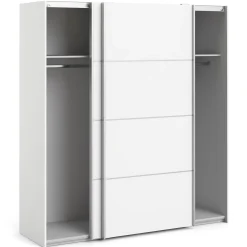 Tvilum Verona skydedørsskab 2 låger 182x201 cm hvid* Garderobe|Tilbehør Til Kontor Og Værksted